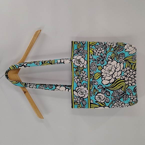 Vera Bradley Island Bloom Tote Small Pouch Retired Print Turquoise Green Set - Picture 7 of 11